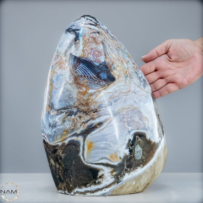 Mystik in Stein – Gebänderter Achat trifft schwarzen Opal - 11788,15g