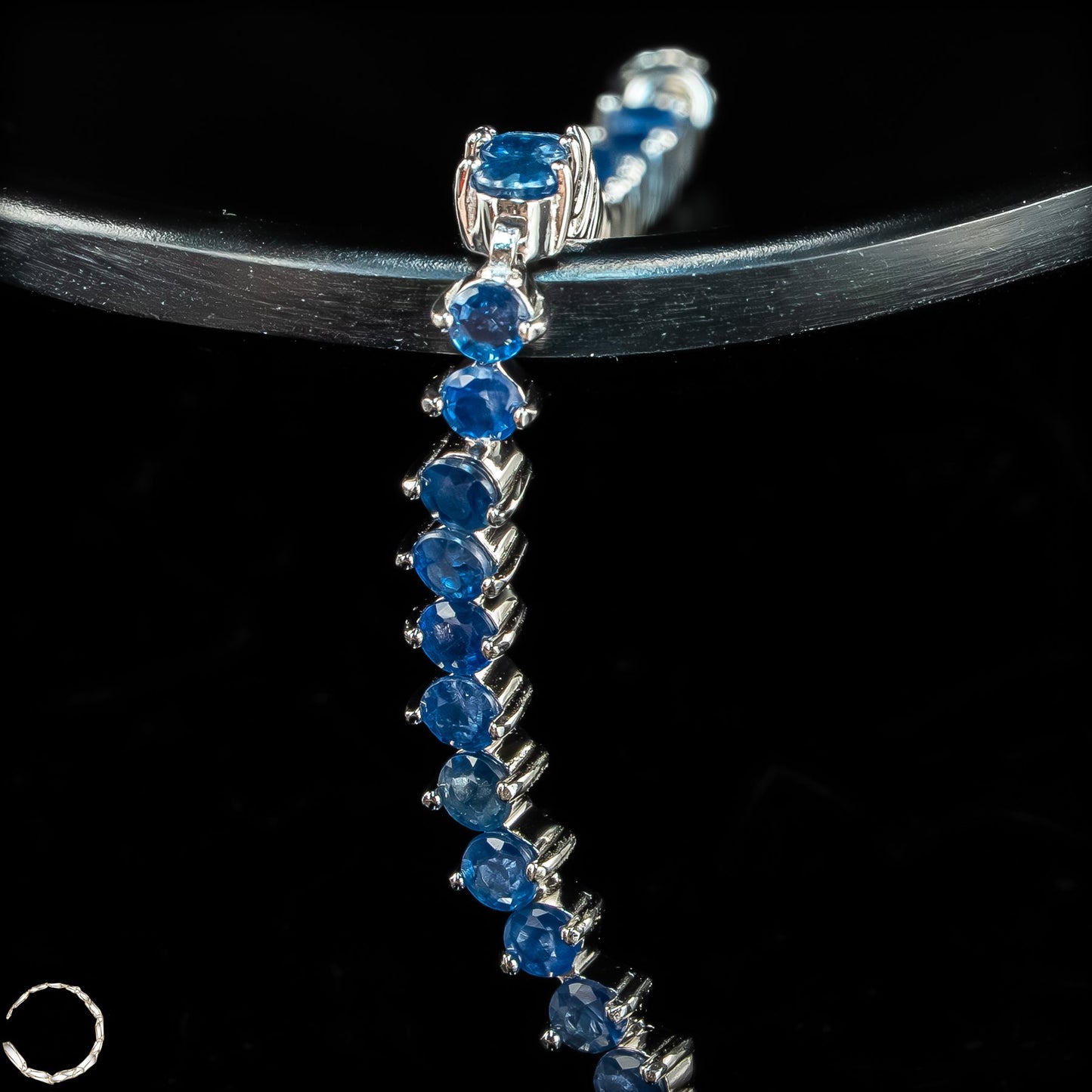 Saphir-Armkette – Zeitlose Eleganz in königlichem Blau aus 925er Silber -9,03g 45,15ct