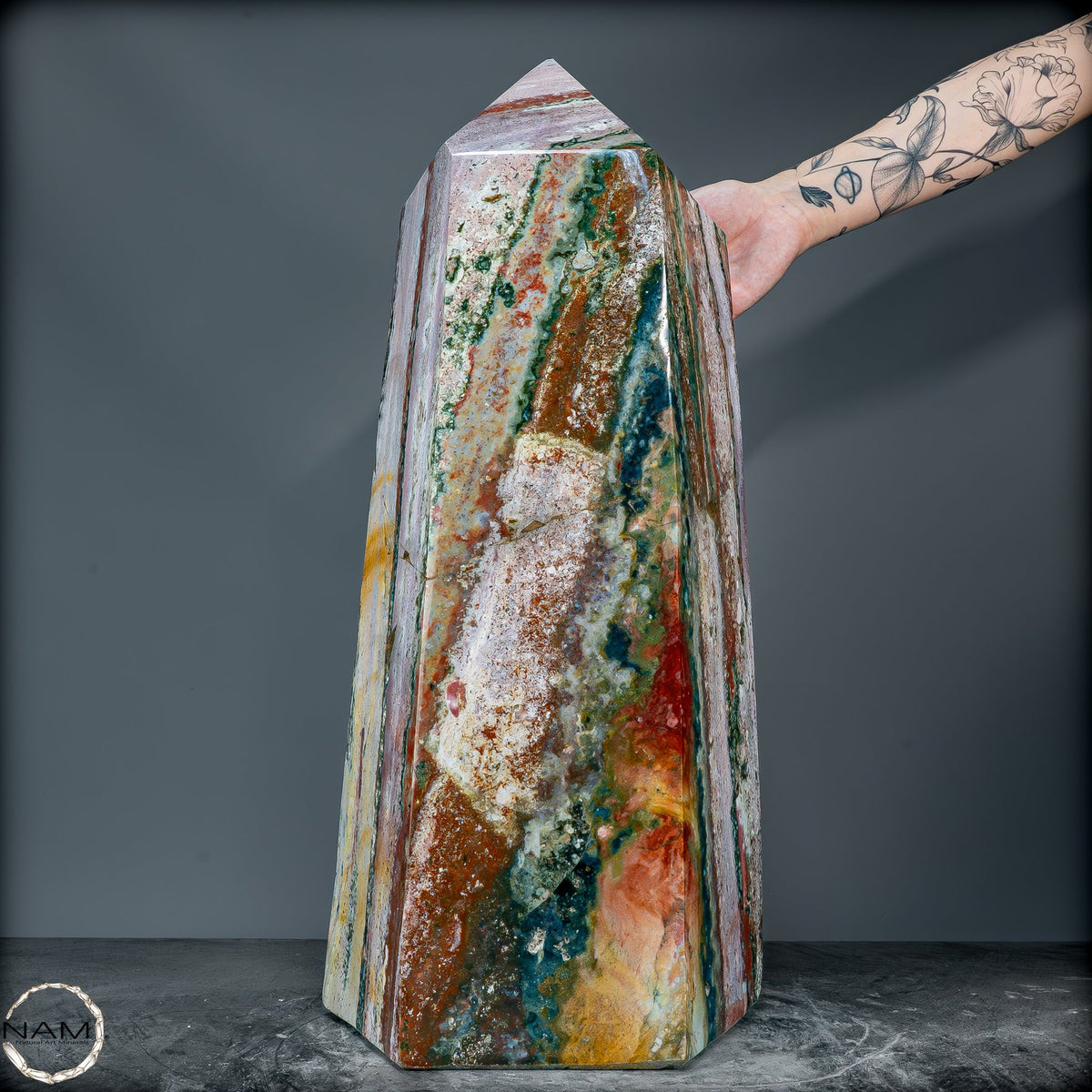 Natürlicher Ocean Jasper Kristall-Obelisk - 42463,59g