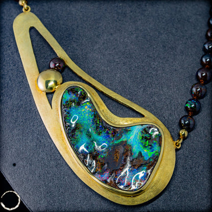 Boulder Opal Halskette mit Designer-Anhänger - 50,89g 254,45ct