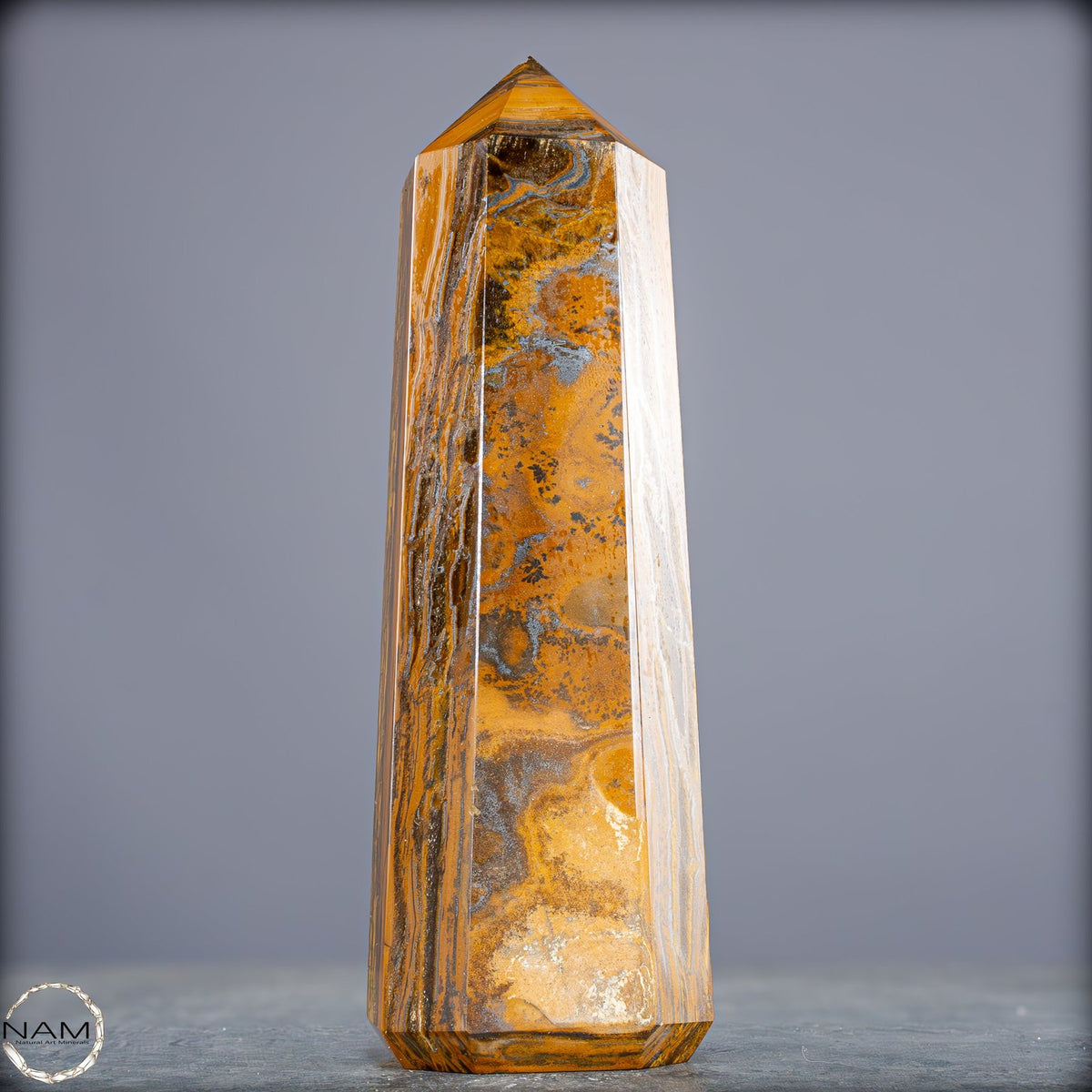 Natürlicher Tigerauge-Obelisk - 986,49g