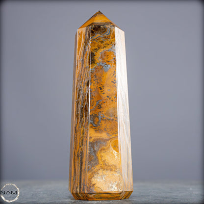 Natürlicher Tigerauge-Obelisk - 986,49g