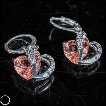 Elegante Topas-Ohrringe in Herzform - 4,08g 20,4ct