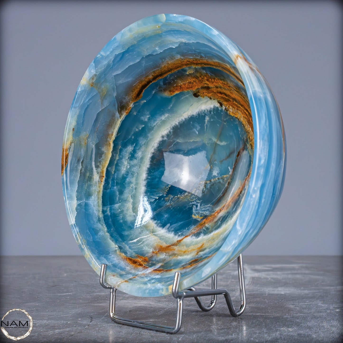 Seltene Natürlich Blaue Onyx-Kristall Schale/Schüssel, Argentinien - 556,99g