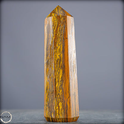 Natürlicher Tigerauge-Obelisk - 986,49g