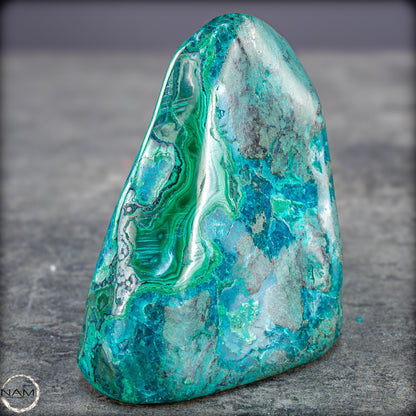 Botryoidaler Chrysokolla, Malachit und Azurit, sehr selten - 255,34g