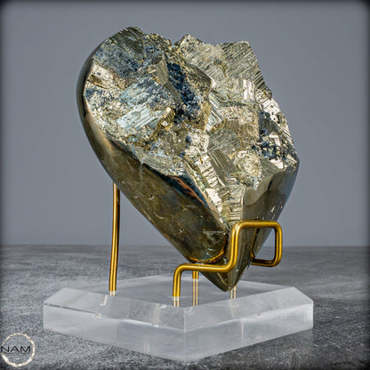 Natürliches Pyrit, Quarz und Galena Kristall Herz/Druse - 1397,97g