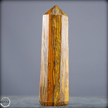 Natürlicher Tigerauge-Obelisk - 986,49g