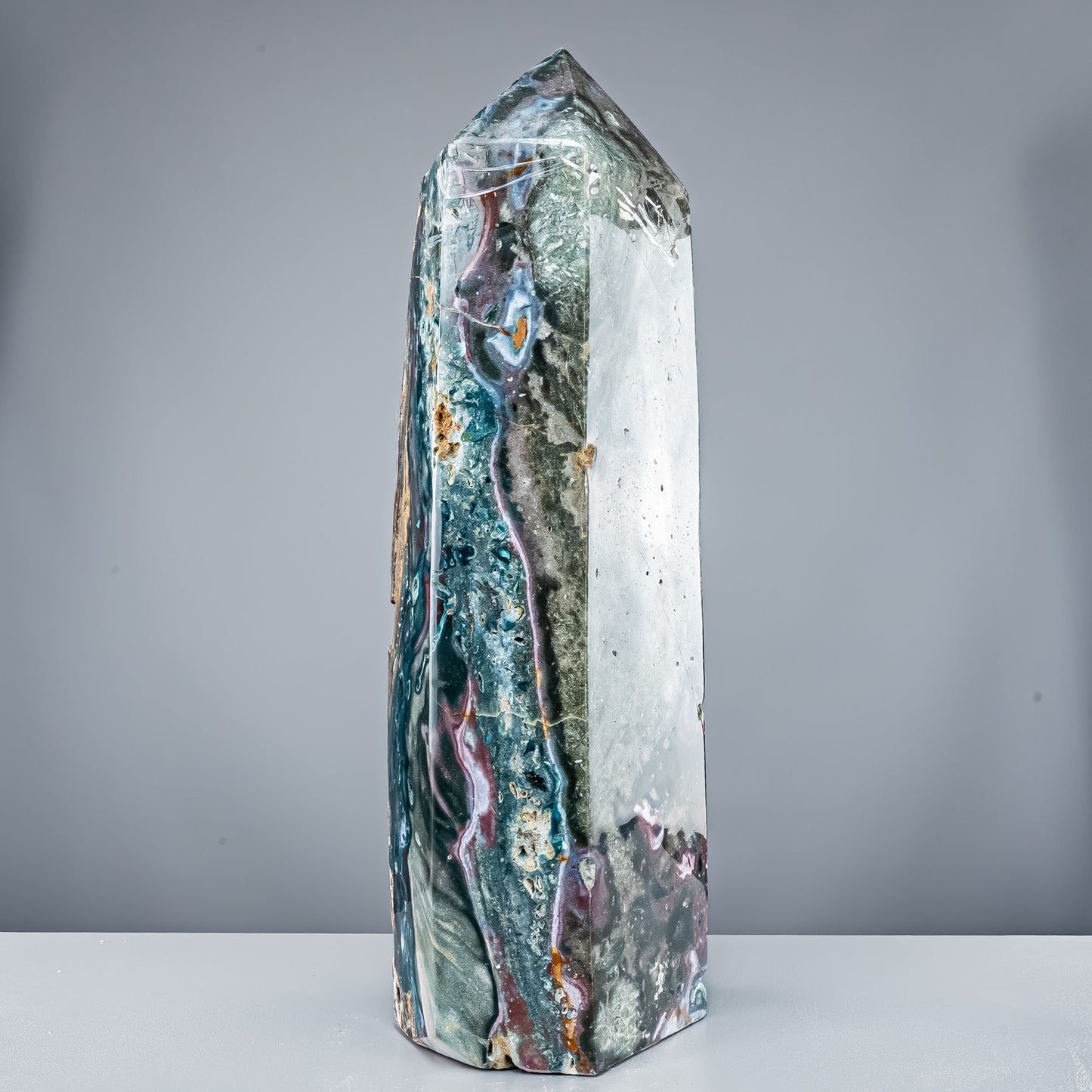 Natürlicher Jaspis-Achat Kristall-Obelisk - 29801,11g