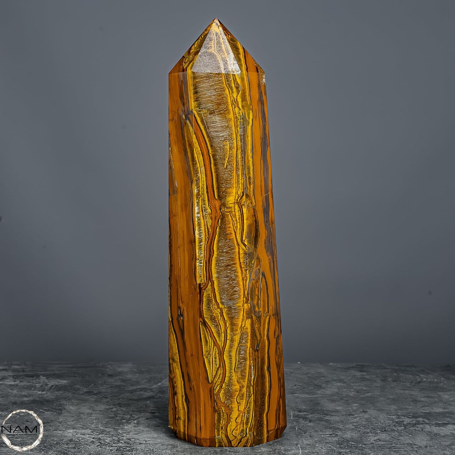 Natürlicher Tigerauge-Obelisk - 1528,71g