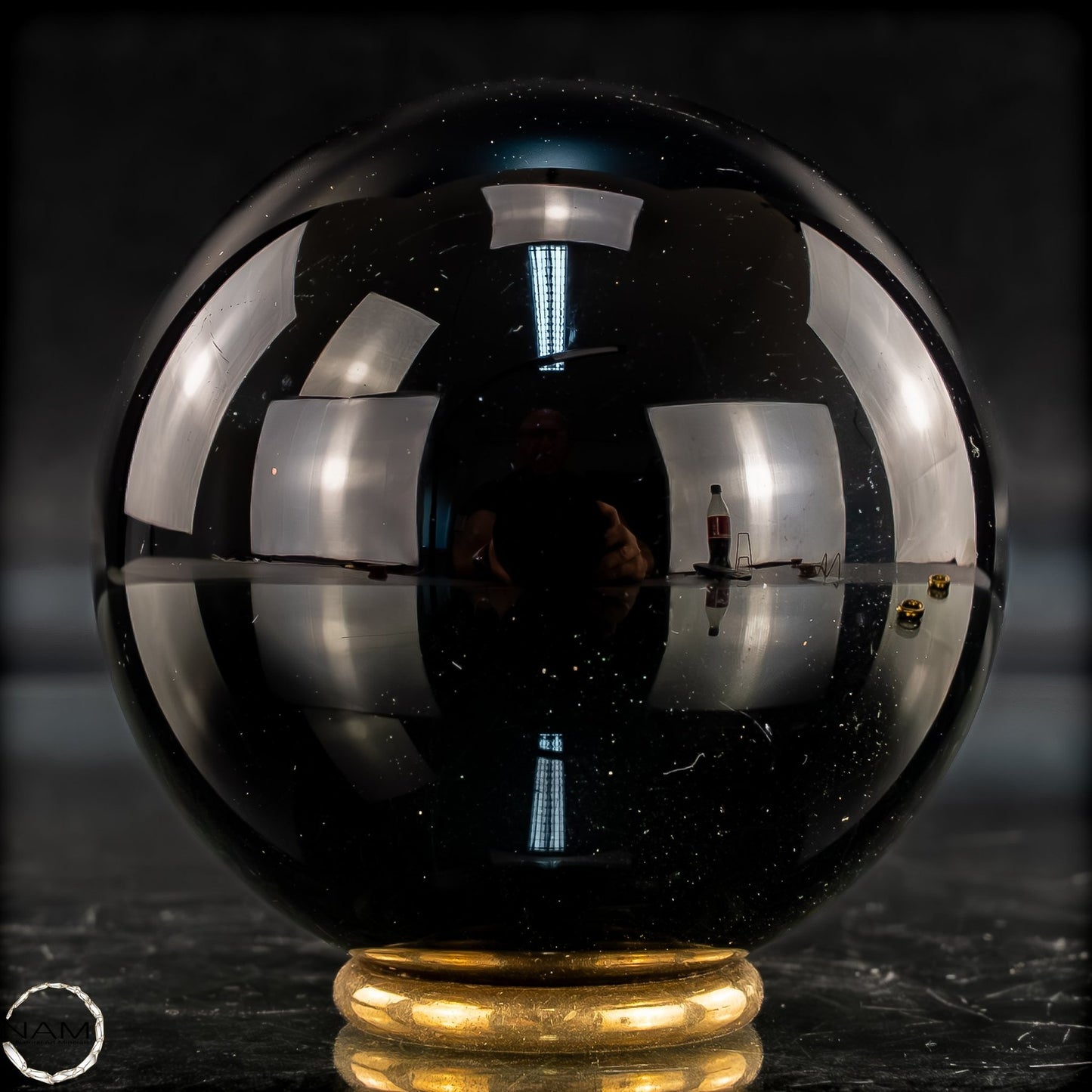 Natürliche Schwarze Obsidian Kristall-Kugel - 281,47g