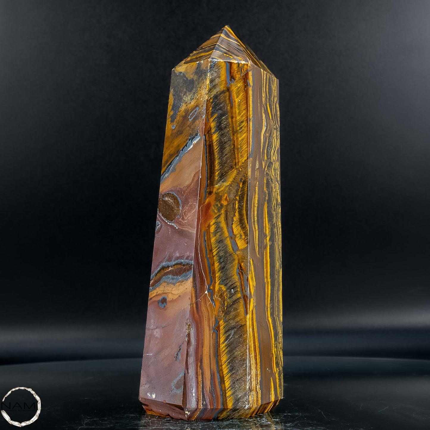 Natürlicher Tigerauge-Obelisk - 1162,67g