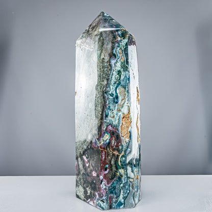 Natürlicher Jaspis-Achat Kristall-Obelisk - 29801,11g