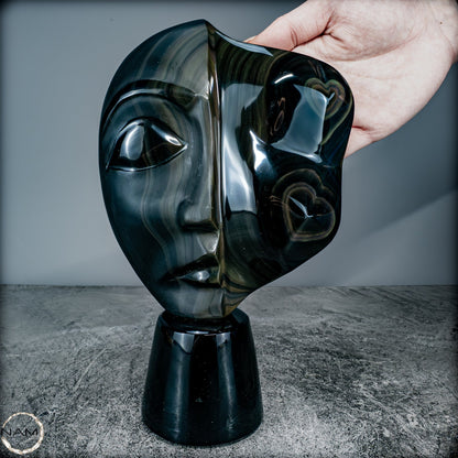 Natürliche Regenbogen-Obsidian -Skulptur - 1272,39g