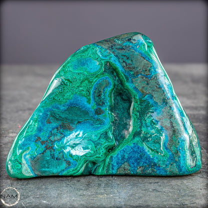 Botryoidaler Chrysokolla, Malachit und Azurit, sehr selten - 255,34g