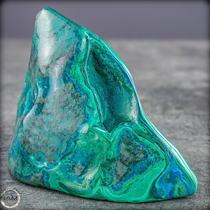 Botryoidaler Chrysokolla, Malachit und Azurit, sehr selten - 255,34g