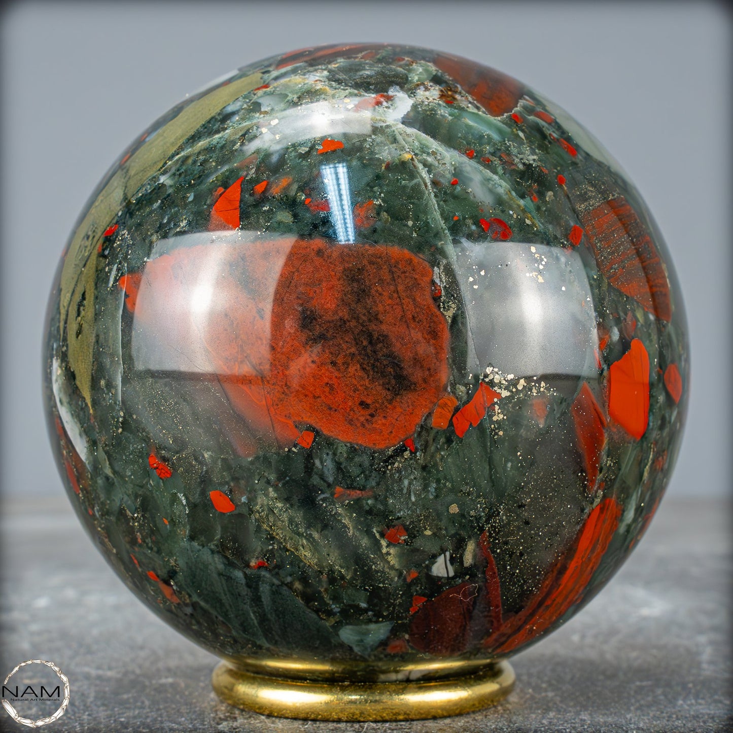 Natürliche Drachenblut-Jaspis Kugel aus Afrika - 1010,71g - 91mm