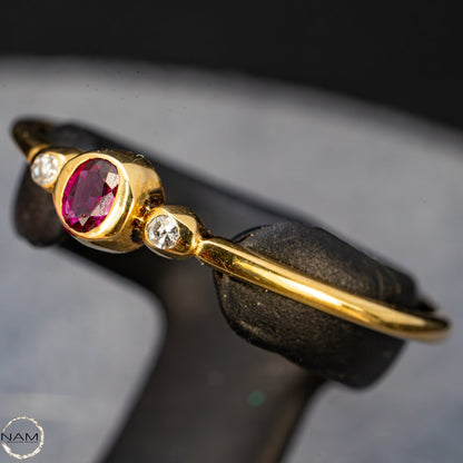 Atemberaubender Rubin-Diamant-Ring aus edlem 585er Gold -4,4ct