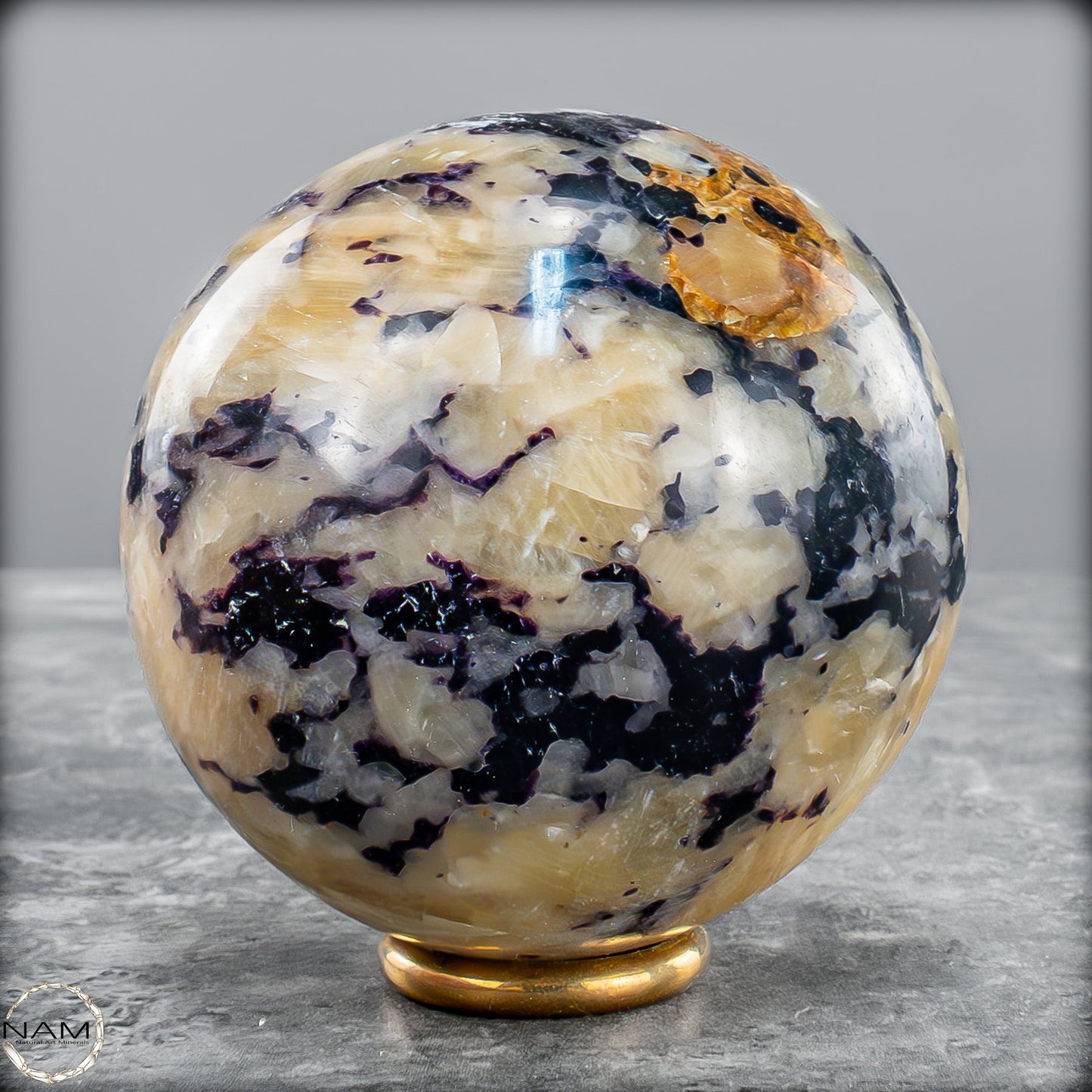 Seltene Natürliche Lila Fluorit-Calcit-Kugel - 548,69 g