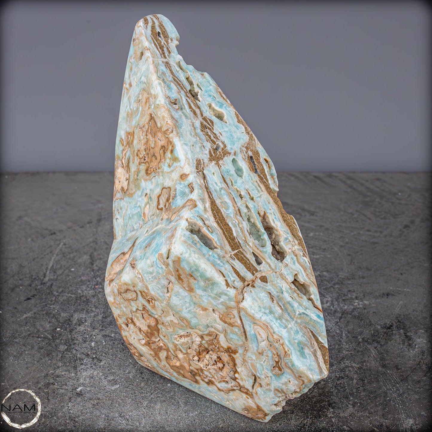 Natürlicher Blau-Grüne Aragonit Kristall-Freiform - 2287,04g