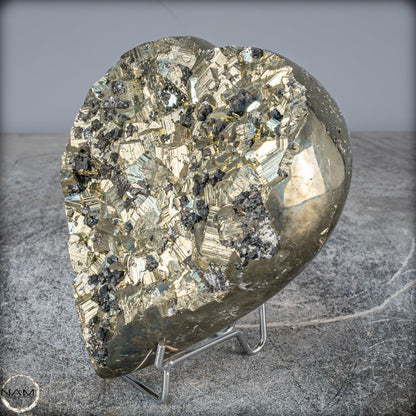 Natürliches Pyrit, Quarz und Galena Kristall Herz/Druse - 2721,21g