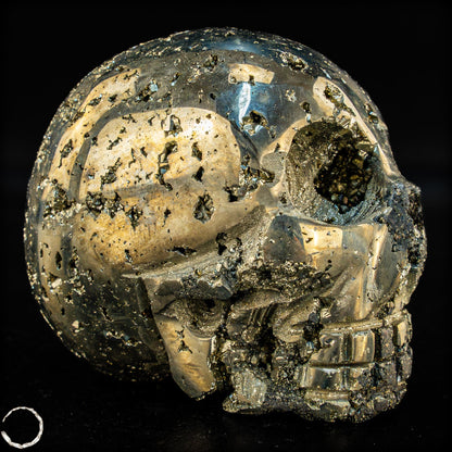 Natürlicher Pyrit Schädel/Totenkopf Skulptur -603,54g