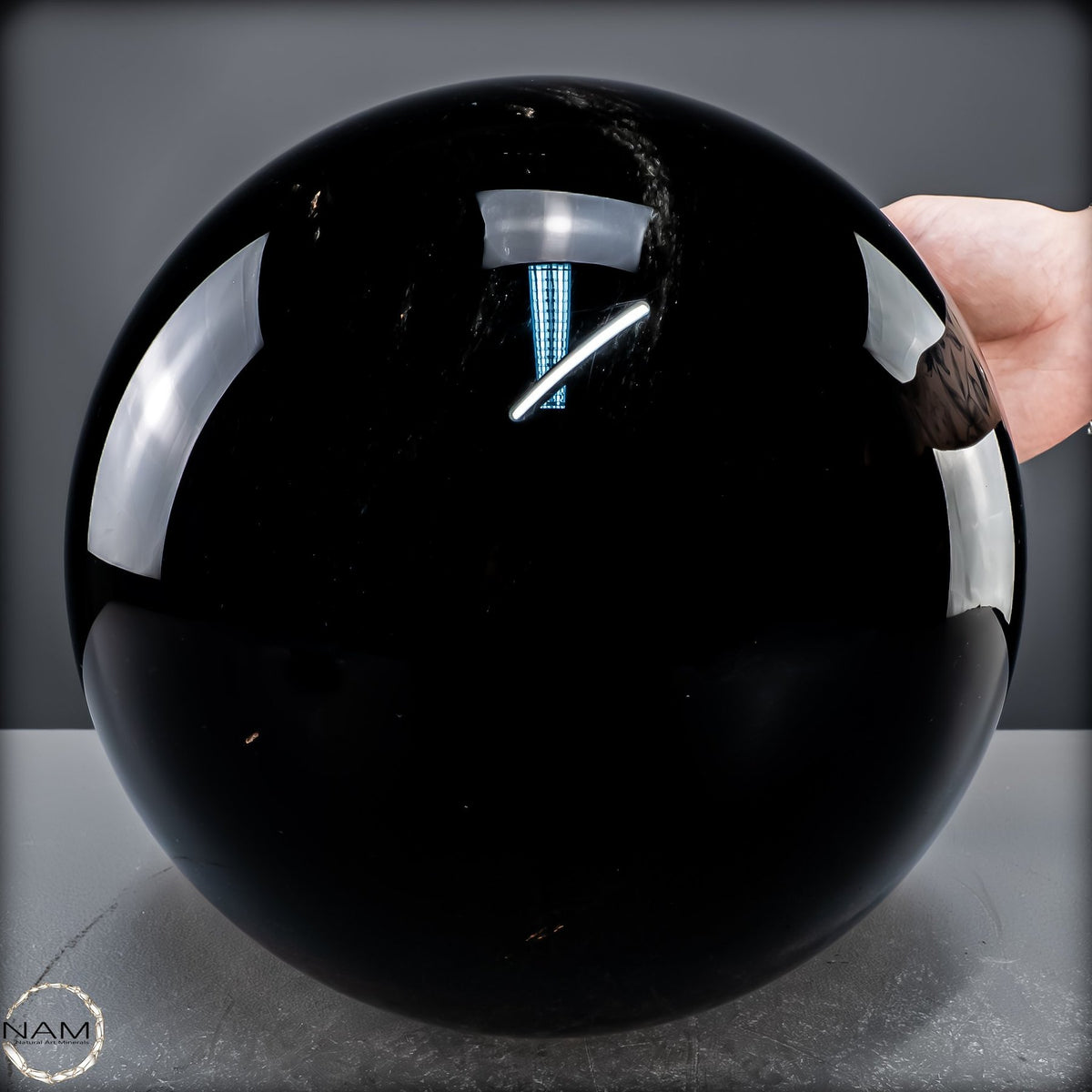 Natürliche Schwarze Schimmernde Obsidian Kristall-Kugel -15984,29g