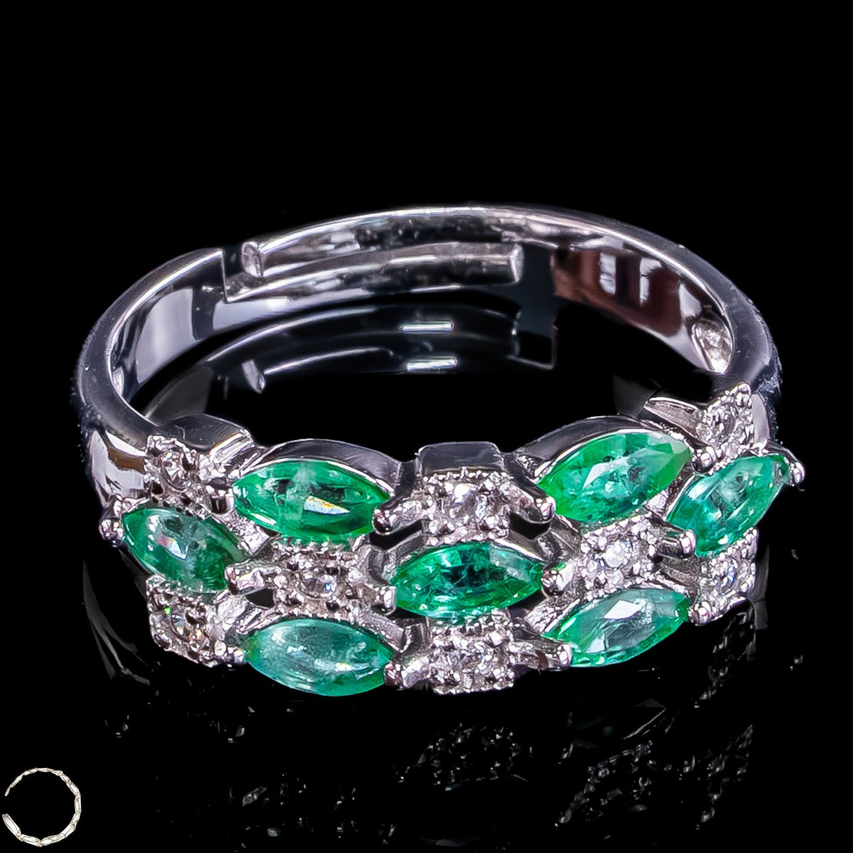 Eleganter Smaragd Ring aus 925er Silber - 2,68g 13,4ct