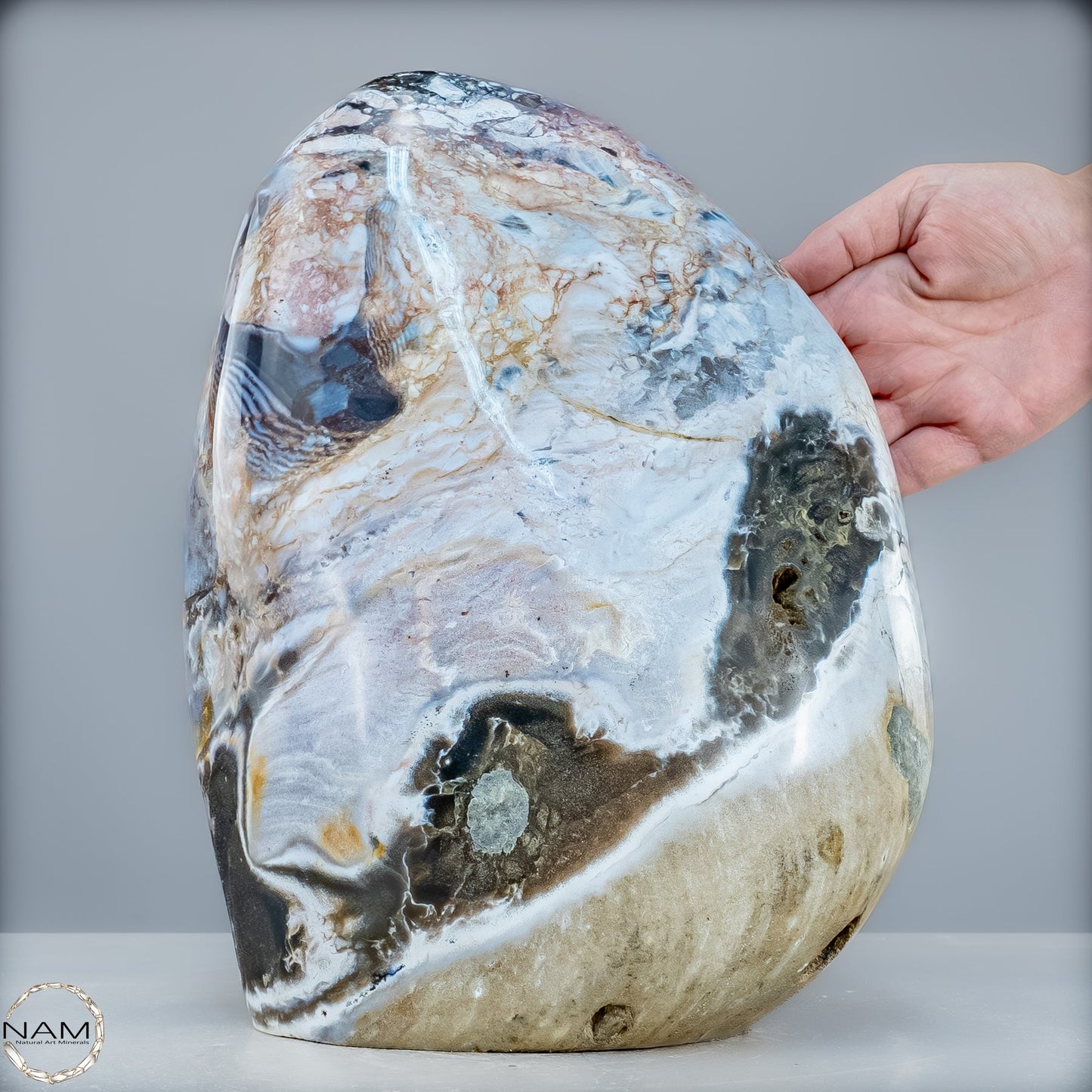 Mystik in Stein – Gebänderter Achat trifft schwarzen Opal - 11788,15g