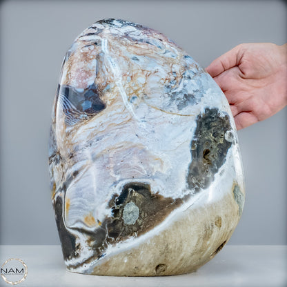 Mystik in Stein – Gebänderter Achat trifft schwarzen Opal - 11788,15g