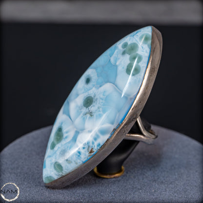 Larimar Ring aus 925er Silber-  35,43g 177,15ct