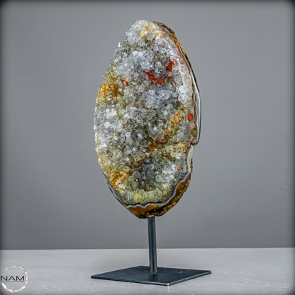 Amethyst-Prasiolith-Druse auf Ständer  (grüner Amethyst) – 1250,20g