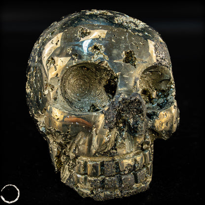 Natürlicher Pyrit Schädel/Totenkopf Skulptur -603,54g
