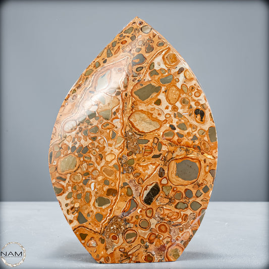 Natürliche Leoparden-Jaspis Kristall Flamme- 926,25g