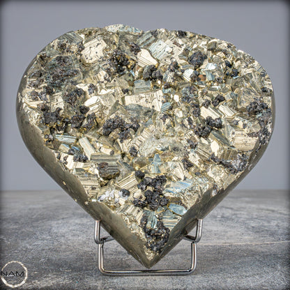 Natürliches Pyrit, Quarz und Galena Kristall Herz/Druse - 2721,21g