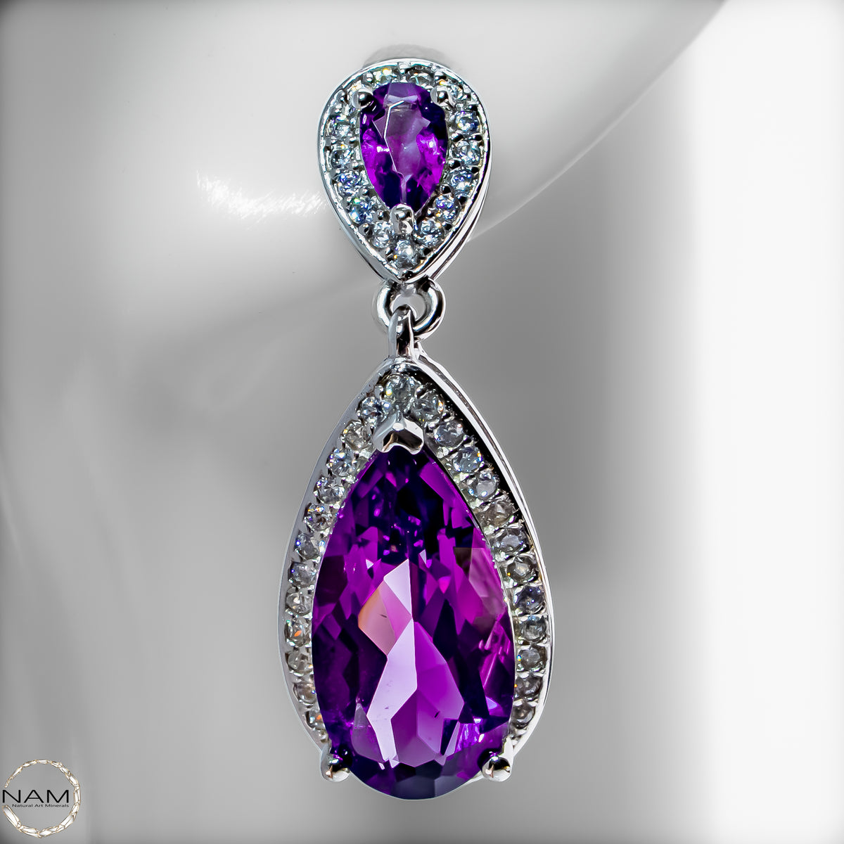 Amethyst Ohrringe aus 925er Silber 5,53g -27,65ct