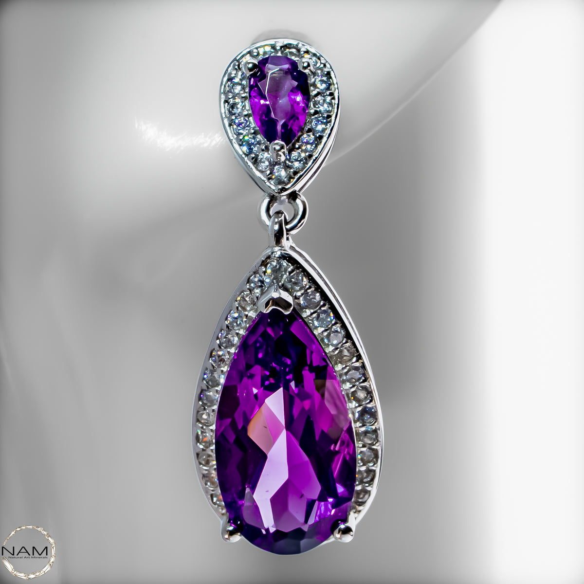 Amethyst Ohrringe aus 925er Silber 5,53g -27,65ct