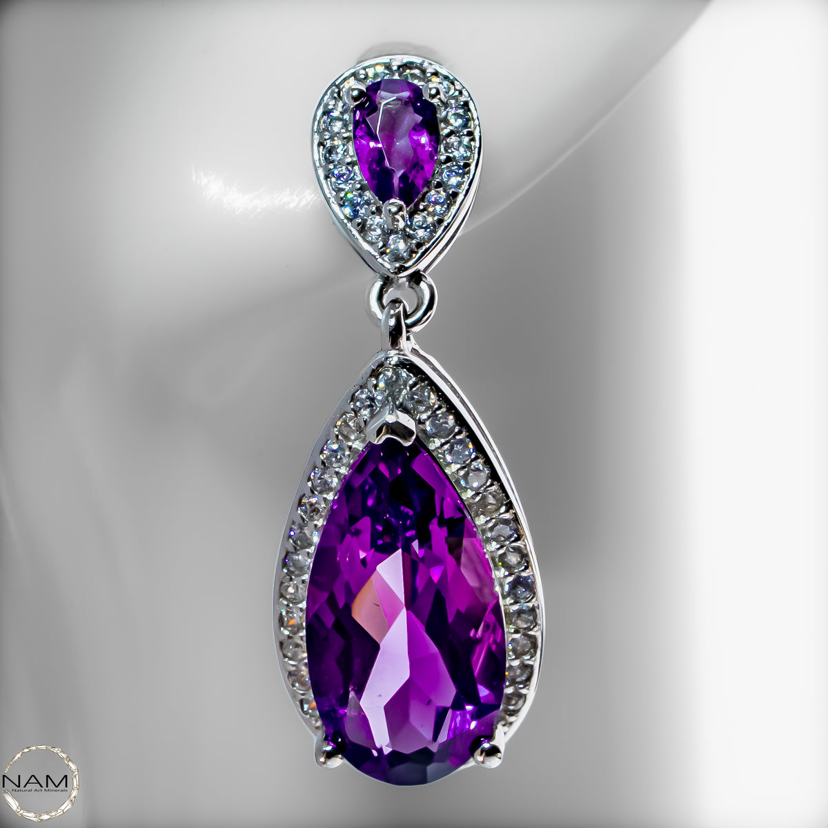 Amethyst Ohrringe aus 925er Silber 5,53g -27,65ct