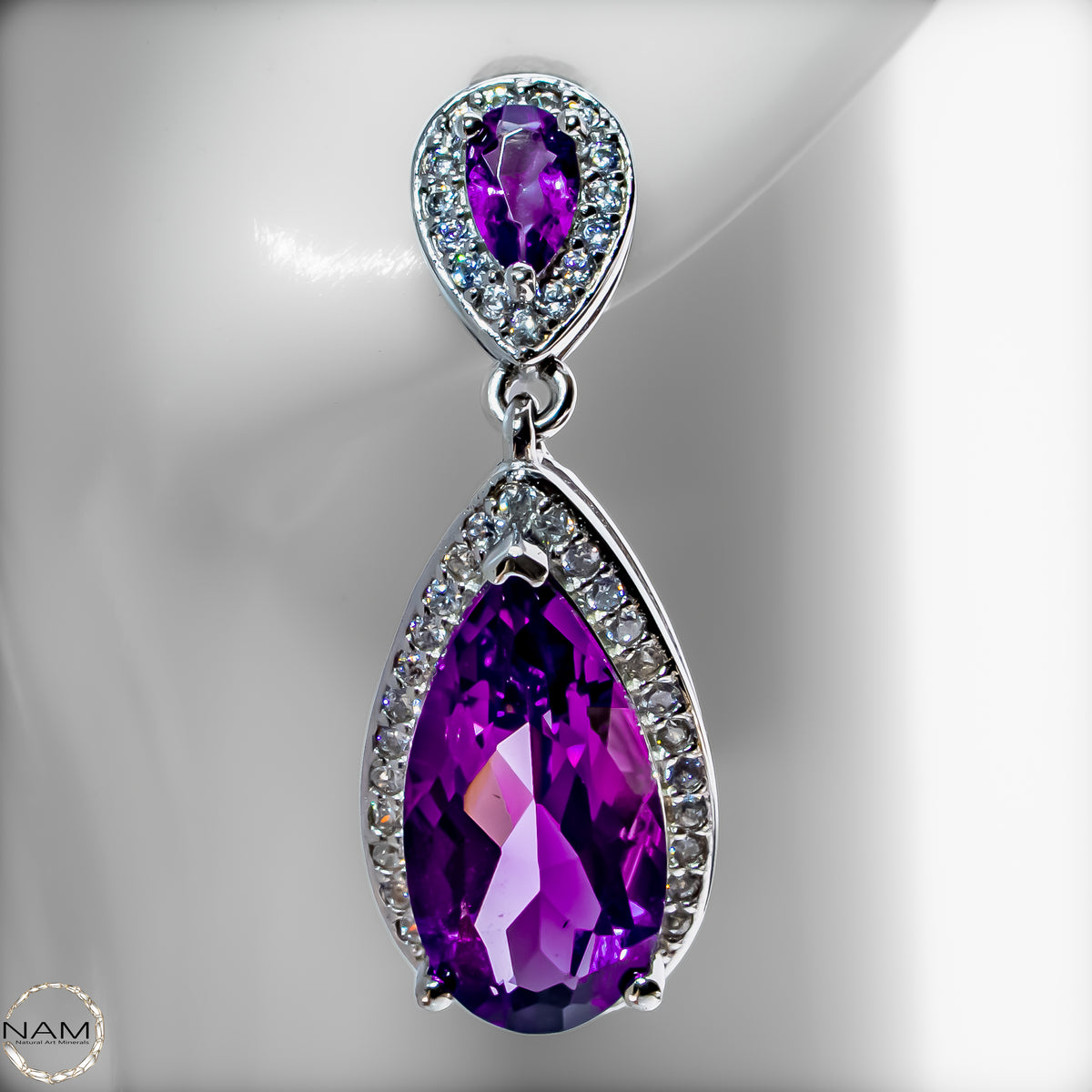 Amethyst Ohrringe aus 925er Silber 5,53g -27,65ct