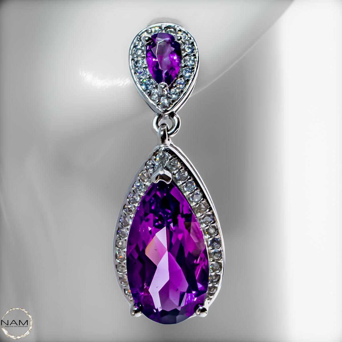 Amethyst Ohrringe aus 925er Silber 5,53g -27,65ct