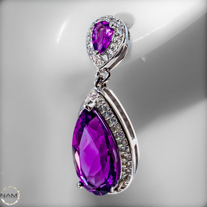 Amethyst Ohrringe aus 925er Silber 5,53g -27,65ct
