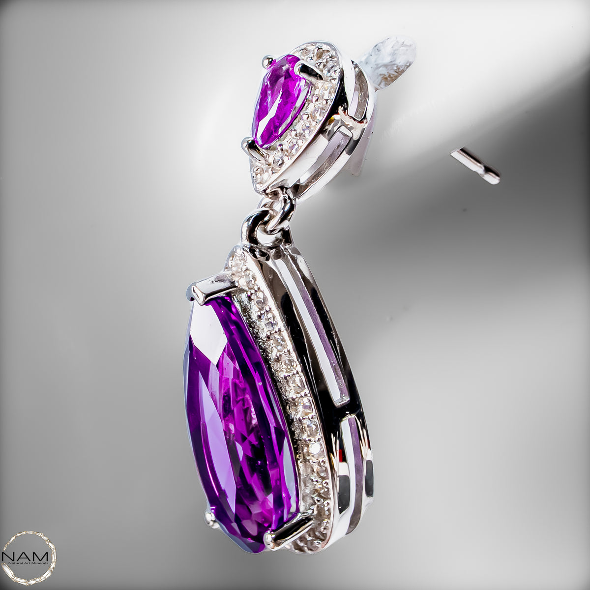 Amethyst Ohrringe aus 925er Silber 5,53g -27,65ct
