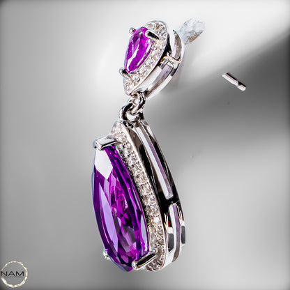 Amethyst Ohrringe aus 925er Silber 5,53g -27,65ct