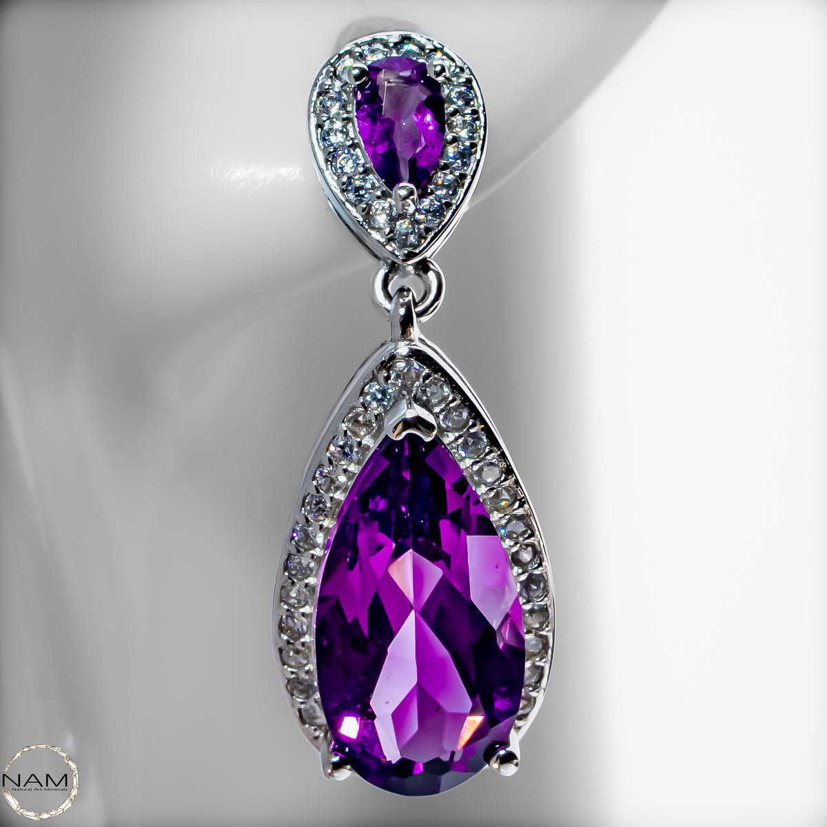Amethyst Ohrringe aus 925er Silber 5,53g -27,65ct