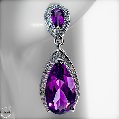 Amethyst Ohrringe aus 925er Silber 5,53g -27,65ct