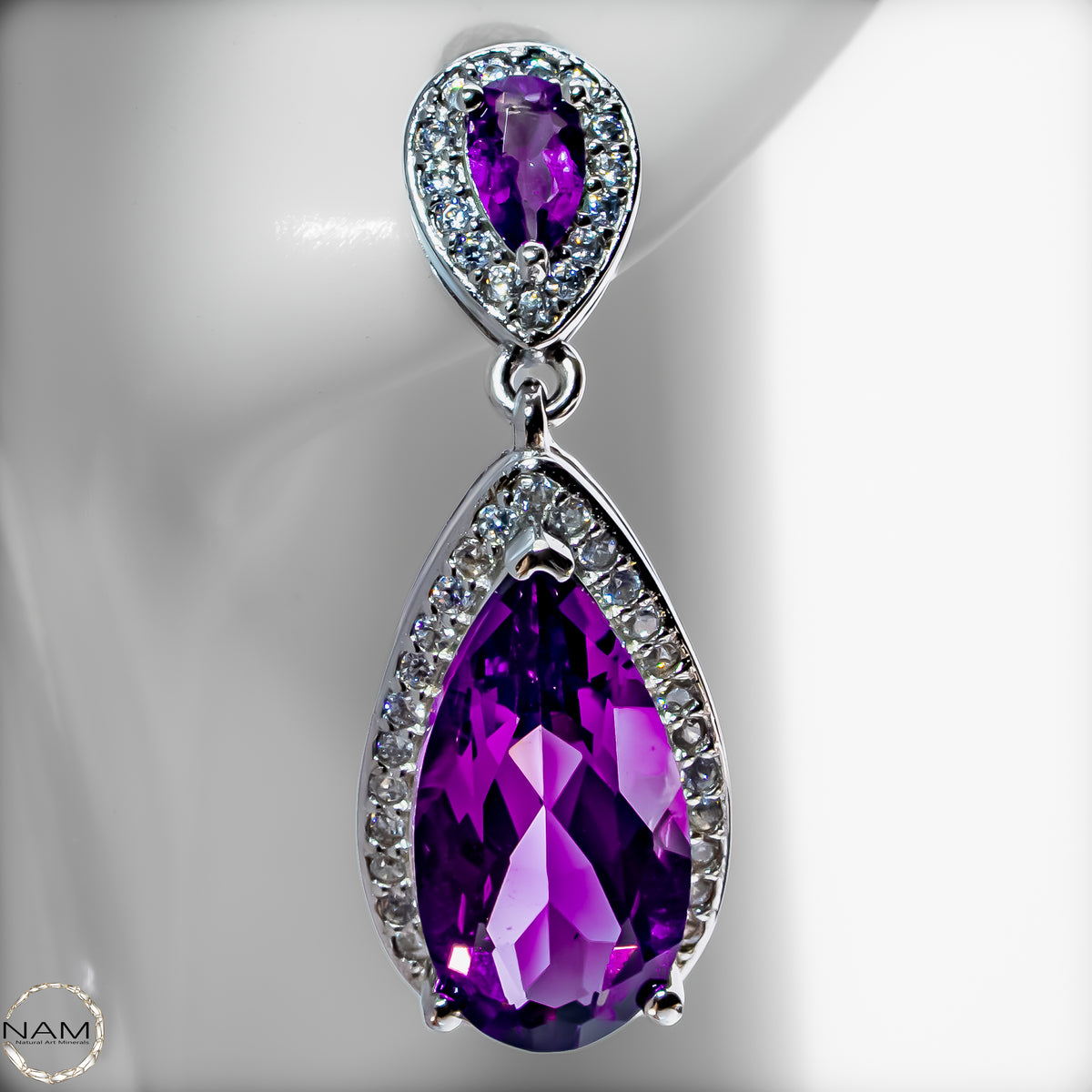Amethyst Ohrringe aus 925er Silber 5,53g -27,65ct