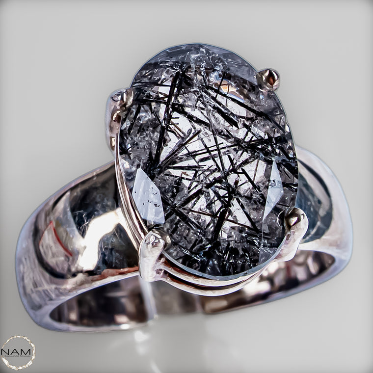 Turmalin-in-Quarz-Ring aus 925er Silber  - 6,04g 30,2ct