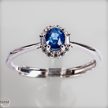 Strahlende Eleganz – Exklusiver Saphir-Ring aus 925er Silber - 1,48g 7,4ct