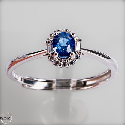 Strahlende Eleganz – Exklusiver Saphir-Ring aus 925er Silber - 1,48g 7,4ct