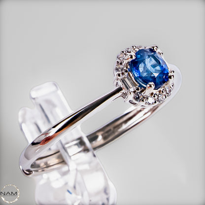 Strahlende Eleganz – Exklusiver Saphir-Ring aus 925er Silber - 1,48g 7,4ct